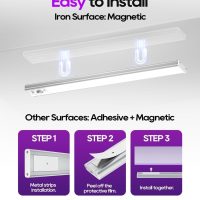 2 Pack Under Cabinet Lighting, 3 Color Temperature Motion Sensor Light Indoor, 2200mAh Rechargeable Closet Lights Motion Sensored, Adjustable Brightness, Under Counter Lights for Kitchen - Image 7