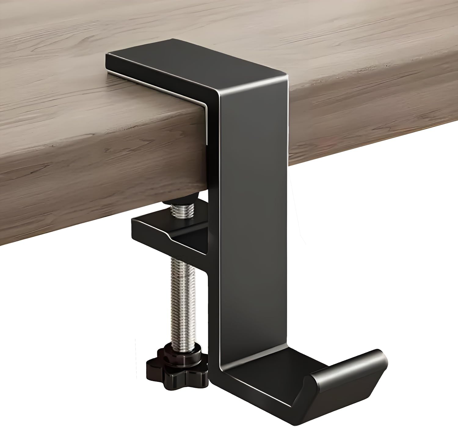 Headphone Stand Hanger Holder, Under Desk Aluminum Alloy Headset Stand with Fit for Gaming PC Accessories,Under Desk Clamp Hook Mount Suitable for Xbox/PS4 Controller, Office, Computer Desk (Black)