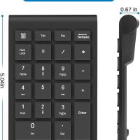 Foloda Wireless Number Pads, Numeric Keypad Numpad 22 Keys Portable 2.4 GHz Financial Accounting Number Keyboard Extensions 10 Key for Laptop, PC, Desktop, Surface Pro, Notebook - Image 3