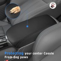 INTGET Center Console Cover for 2026 Honda HRV/HR-V Accessories 2023 2024 2025 Leather Car Armrest Arm Rest Box Lid Middle Console Seat Cover Protector (Black Stitches, 2023+) - Image 2