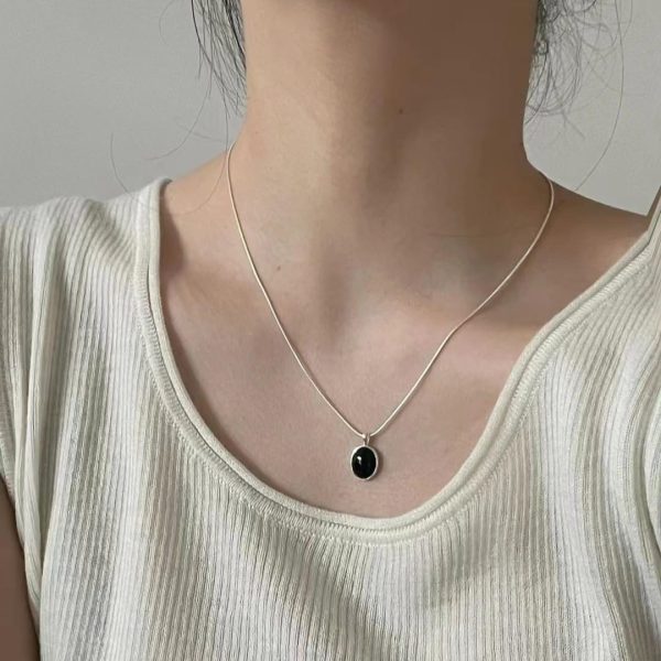 Moonstone Aquamarine Necklace Light Luxury Small Collarbone Chain
