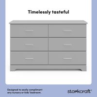 Storkcraft Brookside 6-Drawer Dresser (Pebble Gray) – GREENGUARD Gold Certified, Nursery & Kids Storage, Nursery Essentials, Kids Room Storage, Durable Bedroom Dresser - Image 4