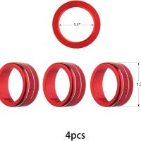 CKE Compatible with Honda Civic Accord CR-V HR-V 2026 2025 2024 2023 Accessories Car Center Console Cover AC Knob Engine Start Cover Rings for 11th Gen Civic -Red - Image 7