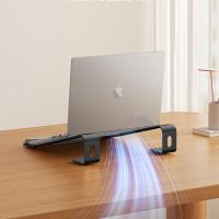 Laptop Stand for Desk, Metal Laptop Stand with Wrist Support, Ergonomic Detachable Laptop Riser, Aluminum Protable, Computer Stand for MacBook Air Pro, HP, Dell, XPS, HP (10-17") Laptops - Black - Image 6