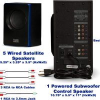 Acoustic Audio AA5102 Bluetooth Powered 5.1 Speaker System Home Theater Surround, Black (AA5102) - Image 4