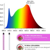 GooingTop LED Grow Light,6000K Full Spectrum Clip Plant Growing Lamp with White Red LEDs for Indoor Plants,5-Level Dimmable,Auto On Off Timing 4 8 12Hrs - Image 6