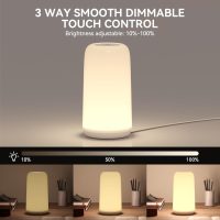 Touch Bedside Table Lamp, [Sleek Design & RGB Mode] 3 Way Dimmable Small Lamp for Bedroom, LED Lamp with Warm White Lights, Multi-Color Smart Nightstand Lamp for for Living Room Home Gifts - Image 4