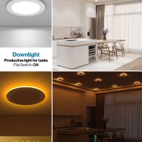 Sunco 4 Inch LED Recessed Lights with Night Light, Slim Ceiling Lighting, 900 LM, 11W (110W Equiv), Selectable CCT 2700K/3000K/3500K/4000K/5000K, Dimmable, Canless with Junction Box ETL 4 Pack - Image 3