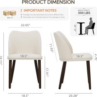 COLAMY Upholstered Dining Chairs Set of 4, Modern Fabric Dining Room Kitchen Side Chair with Padded Seat and Wood Legs for Restaurant/Cafe, Beige - Image 7