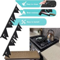 Stove gap filler with stove gap covers, Gap filler for stove and counter, dishwasher air gap, Oven gap filler retractable Length 13.8" to 27.6", Width 0.79",2Pcs Black - Image 4