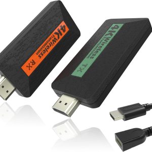 Wireless HDMI ExtenderTransmitter and Receiver, Portable 4K Wireless HDMI Kit, Plug & Play, Support 2.4/5GHz for Streaming Video and Audio from Laptop/PC/TV Box to Monitor/Projector