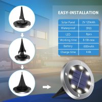 Solar Lights Outdoor 12 Pack, Solar Garden Outdoor Waterproof Pathway Lights Bright In-Ground Light Outdoor Lighting Decor for Lawn, Patio, Yard, Driveway, Step and Walkway White Light - Image 2