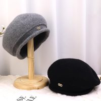 Women's Autumn Winter Warm Elegant Beret Fashion Versatile Knitted Japanese Artist Hat Cold Resistant British Style Hat - Image 2