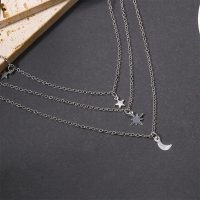 Layered Chain Necklace for Women Trendy Moon Star Pendant Necklaces Fashion Accessories Jewelry Gifts - Image 3