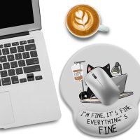 Cat Ergonomic Mouse Pad with Wrist Rest, Gaming Mouse Pad with Wrist Support, Funny Mouse Pads for Desk, Computer Mousepad with Non-Slip Pain Relief PU Base, Cute Office Desk Accessories - Image 3