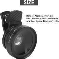Cell Phone Lens Attachment, 2 in 1 Clip-on Mobile Phone 0.45X Wide Angle + 12.5X Macro Lens HD for Smartphone Close-up Shooting Accessories - Image 5