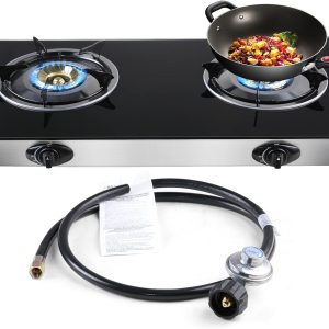 forimo Propane Gas Cooktop 2 Burners Gas Stove portable gas stove Tempered Glass Double Burners Stove Auto Ignition Camping Double Burner LPG for RV,Apartments,Outdoor