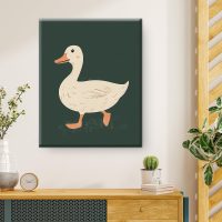 Goose Framed Wall Art Decor Cute Goose Dark Green Canvas Print Poster Painting Pictures Farm Animal Artwork for Home Boy Nursery Kid's Room Wall Decoration 8x10 Inches - Image 6
