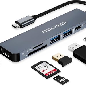 MacBook USB-C Hub Adapter - Multiport Docking Station With HDMI for MacBook Pro and Thunderbolt Devices