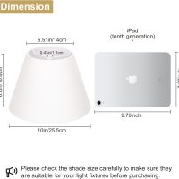 Small Lamp Shades Set of 2, 5.5" Top x 10" Bottom x 6.6" High, Small White Lamp Shades for Table Lamps, Fabric Lampshade Replacement for Bedside Lamp, Wall Sconces, Spider, Clip on Adapters Included - Image 2