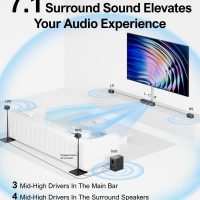 ULTIMEA 7.1 Surround Sound System for TV with Dolby Atmos, 460W Sound Bar for TV with 6.5" Subwoofer, APP Control, 4 Wired Surround Speakers, Home Theater Sound System, Poseidon D80 (2025 Upgrade) - Image 2