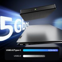 External Blueray/Dvd Drive for Pc, Portable External Blu-ray Drives Support 50G Disc Read/Write, USB 3.0 Type-C Blu Ray Burner for Laptop, Blu Ray Drive Compatible with Windows XP/7/8/10/11 MacOS - Image 2