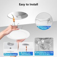 LVWIT Recessed Lighting 6 Inch, Recessed Lights Color Selectable 2700/3000/4000/5000/6000K 5CCT, 10W(120W Equivalent) Dimmable LED Can Lights with E26,LED Retrofit Recessed Light 6 Inch, 6 Pack - Image 5