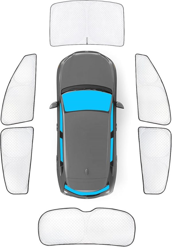 KMF 6pcs Full Window Sun Shades Custom Fit for Honda HR-V Accessories 2016-2022, HRV Sunshade Privacy Car Window Covers for Windshield Side Rear, Sun Visor UV Block and Blackout for Camping Outdoor