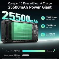 Ulefone Armor 34 PRO 5G AI Rugged Smartphone with Projector.25500mAh(66W),32GB+512GB Andriod 15 Phone,6.95 FHD+ IP68 Waterproof,64MP+50MP+50MP Camera,1100 LMS LED Light,Widevine L1,NFC,IR Blaster - Image 3