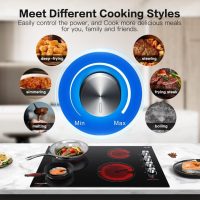 AMZCHEF 30 Inch Electric Cooktop, Built-in with 4 Burners Max 7000W with ETL Safety Certified, 30" Glass Ceramic Cook Top,Knob control, Hot Surface Indicator,220V - 240V Hard Wire, No Plug - Image 4