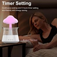 Cloud Rain Humidifier for bedroom with Soothing Rain Sounds - Bedroom Sleep Aid, Waterfall Night Light, Mushroom Design Air Moisturizer for bedroom and living room (White) - Image 7
