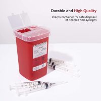 Alcedo Sharps Container for Home Use 1 Quart (1-Pack) | Biohazard Needle and Syringe Disposal | Small Portable Container for Travel and Professional Use - Image 2
