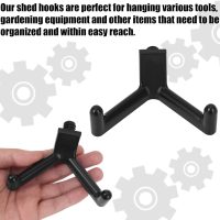 8pcs Storage Shed Hooks for Suncast, V Shaped Durable ABS Hanger Hooks Tool Organizer Accessories Compatible with Suncast (Black) - Image 3