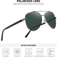Mens Polarized Sunglasses for Men Women with case Mirror Lens Classic Style - Image 6