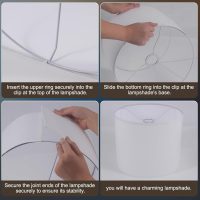 Lamp Shades Set of 2, Small Lamp Cover, White Drum Lampshades 8.7" Top x 8.7" Bottom x 7.9" High, Replacement Lamp Shades Natural Linen for Floor Lamps Table Lamps Chandelier Lamp, Assembly Required - Image 6