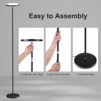 SUNMORY Floor Lamps for Living Room, 32W/3000LM Super Bright LED Floor Lamp with Remote Control, 69" Tall Standing Lamp with Stepless Dimmable, Modern Torchiere Corner Lamp for Bedroom, Office - Image 7