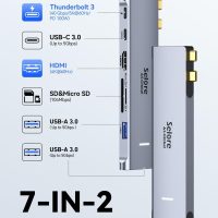 USB C Adapter HDMI Hub for MacBook Pro/Air M1 M2 M3 2024 2023 13" 15" 16",Mac USB Adapter 7-in-2, MacBook Accessories with HDMI,Thunderbolt 3, USB C and 2 A 3.0 Data Ports, SD&microSD Card Reader - Image 2