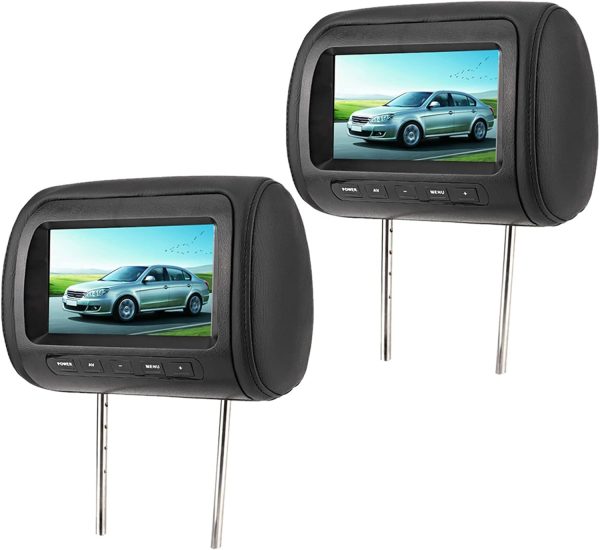 car tv for Back seat, 2pcs 7 in Control Headrest LCD Video Monitor MP5 Display Black DVD Player for Car,Car Tvs for Back for Seat 2 Set,Car Tv Headrest Monitor,Tv