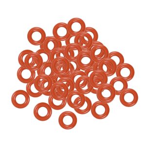 Silicone O-Ring, 6mm OD, 3mm ID, 1.5mm Width, VMQ Seal Rings Gasket, Red, Pack of 50