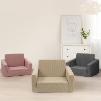 Toddle & Kids Chair,2-in-1 Soft Toddler Couches That Fold Out,Toddler Chairs Comfy 1-3 Years Old,Convertible Sofa to Lounge,Grey - Image 8
