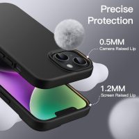 JETech Silicone Case for iPhone 14 6.1-Inch, Silky-Soft Touch Full-Body Protective Phone Case, Shockproof Cover with Microfiber Lining (Black) - Image 5