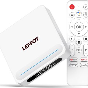 4K Ultra HD Streaming Device for TV 2025, LEFFOT H618 Plus Android 14 TV Box, 4GB RAM 32GB ROM, Support Gogle Assistant Voice Remote, HDR10, 2.4G & 5G WiFi 6, BT 5.4, Allwinner H618 Quad-Core A53