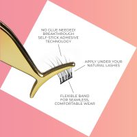 KISS imPRESS Falsies Press On Self Adhesive Eyelashes, 12mm-14mm Natural Volume Press On Lashes, Black, No Glue Needed, Invisible Band, 20 Lash Clusters & Non-Stick Applicator - Natural - Image 5