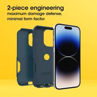OtterBox iPhone 14 Pro (ONLY) Commuter Series Case - Dont BE Blue (Blue), Slim & Tough, Pocket-Friendly, with Port Protection - Image 3