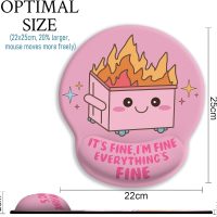 Funny Cute Mouse Pad with Wrist Rest, Dumpster on Fire Ergonomic Mouse Pads Wrist Support for Desk, Mousepad for Wireless Mouse Gaming Laptop Work Home Desk Accessories Office Supplies Decor - Image 4