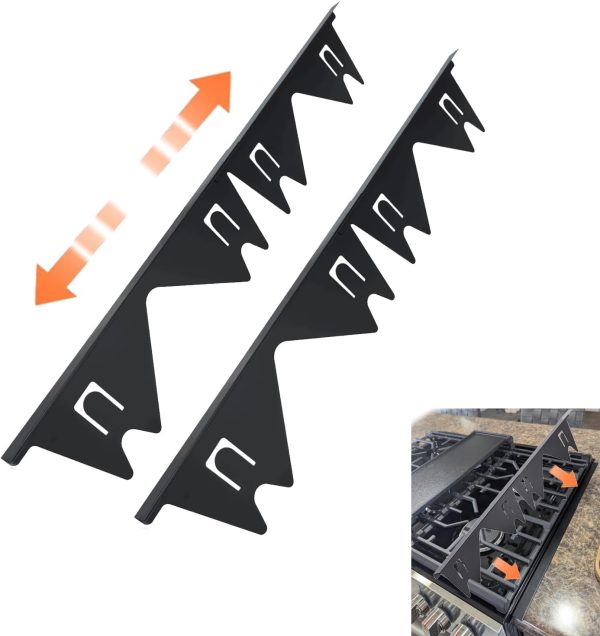 Stove gap filler with stove gap covers, Gap filler for stove and counter, dishwasher air gap, Oven gap filler retractable Length 13.8" to 27.6", Width 0.79",2Pcs Black