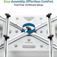 Shower Chair for Inside Shower with Arms and Back, FSA/HSA Eligible 500 lbs Adjustable Heavy Duty Bathtub Safety Stool, Non-Slip & Tool-Free Bath Bench Seat for Elderly, Seniors & Disabled - Image 3