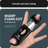 roygra V Cut Cigar Cutter Set (4 Pack), Enlarged V-Cut Fit All Cigars, Cigar Accessories for Men, Plastic Smoking Accessories Tool, Portable Sharp Clean Cut - Black - Image 2