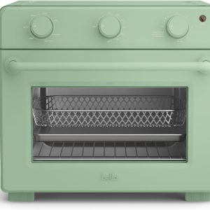 bella Air Fry Toaster Oven, 7 Preset Cooking Options, Dishwasher-Safe EverGood Coated Trays Included, 60-Minute Auto Shutoff w Audible Timer, Power Indicator Light, 1700 Watt, Seaglass