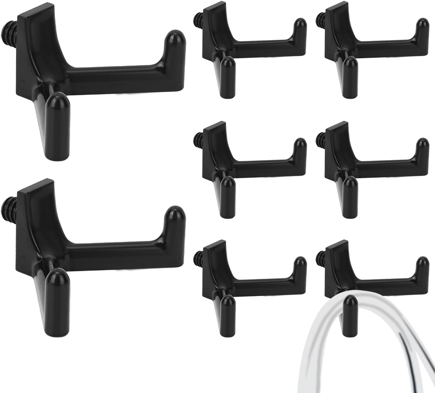 8pcs Storage Shed Hooks for Suncast, V Shaped Durable ABS Hanger Hooks Tool Organizer Accessories Compatible with Suncast (Black)